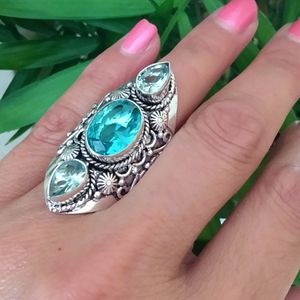 Topaz Peridot 925 Ring